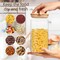50oz Square Glass Storage Containers with Lids, Clear Food Storage Container Jar with Sealing Bamboo Lid for Noodles Flour Cereal Rice Sugar Tea Coffee Beans,Square Set of 3